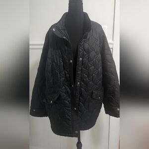 Lands End Black Quilted Lightweight Jacket 3X
